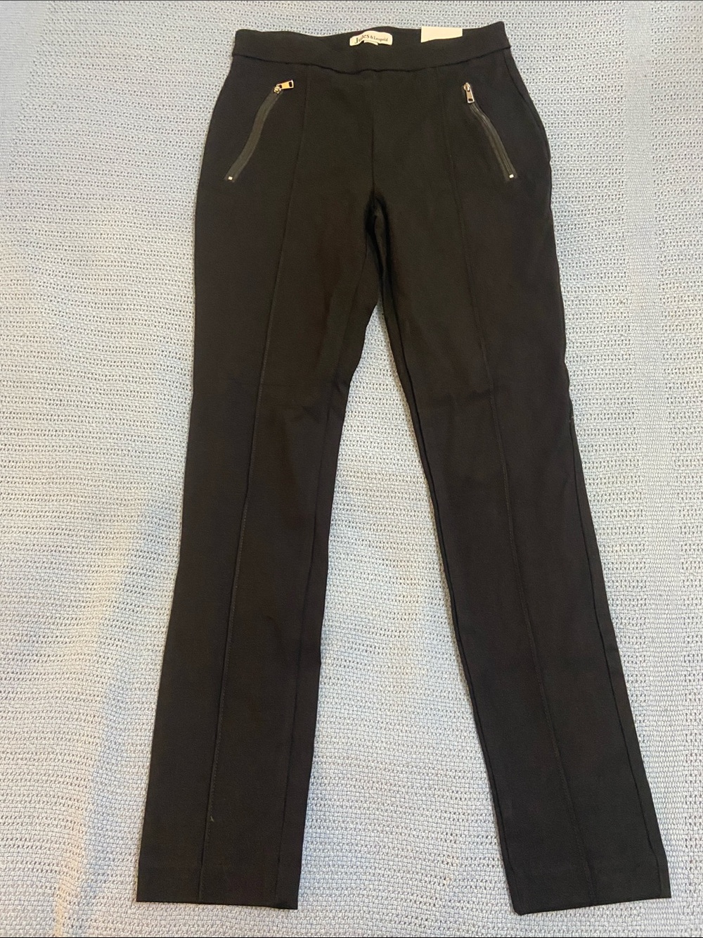 Jules & Leopold Black Slim Pants with Zip Pockets